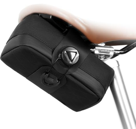 DONGKER Sac de Selle de Vélo,Rangement Intérieur Cloisonné,Sac de Selle de Vélo,Structure de Verrouillage a Bouton pour Vélos de Route