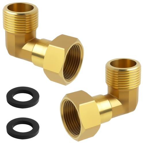 2 Pcs Raccord Plomberie, Raccords Coudés En Laiton 90°, Raccord Plomberie G3/4 Pouce Filetage Mâle Femelle, Étanchéité Filet Coude Laiton, Bouchon Arrivee D'eau Robinet Laitons