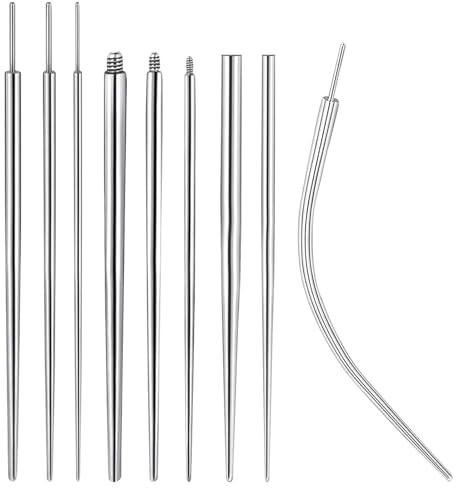 TYXHXTF 9 Pezzi Kit Piercing Piercing Taper Inserimento Permit Corpo Taper Acciaio Chirurgico Ago Cannula Piercing per Orecchio Naso Sopracciglio Labbro
