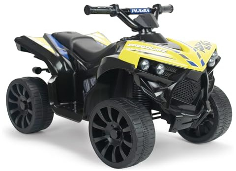 Quad Eléctrico Infantil 6V Amarillo - Coche Eléctrico para Niños +18 Meses con Marcha Atrás + Luces LED + Sonidos + Pedal Acelerador + Freno Eléctrico - Vehículo Eléctrico Niño Niña - INJUSA