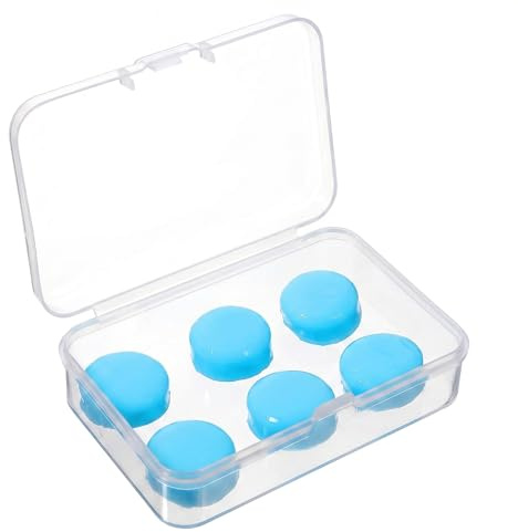 Tapones Oídos Natación de Silicona Moldeable, 6 Unidades Tapones Natación Adulto y Niños, Tapones Piscina Impermeables para Nadar, Surf y Ducha, Protección Auditiva Reutilizable, Azul