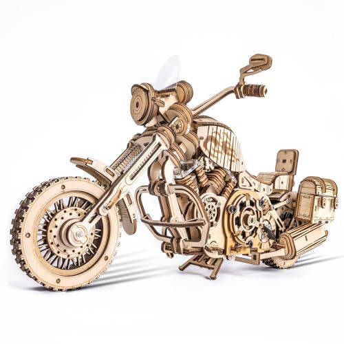 ROKR 3D Wooden Puzzles for Adults 1:8 Scale Motorcycle Model Car Kits to Build - DIY Wood Craft Hobbies for Adults/Men/Women Cool Gifts for Dad/Mom