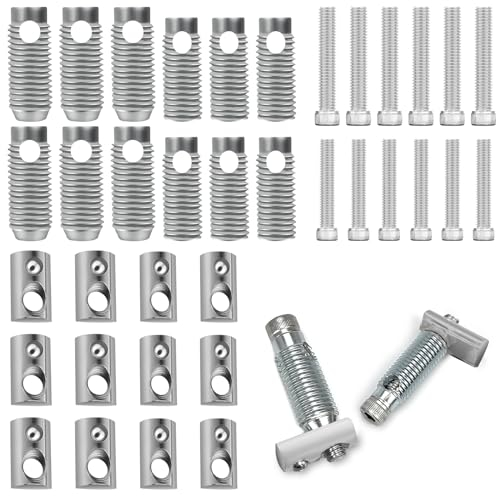 12 Sätze Automatikverbinder Formverbinder Nut Set, M5/M6 Schraubverbindern, Gewindemuffen, Gewinderohrverbinder, Pinball Nuss, Innensechskantschraube, Gewinderohr