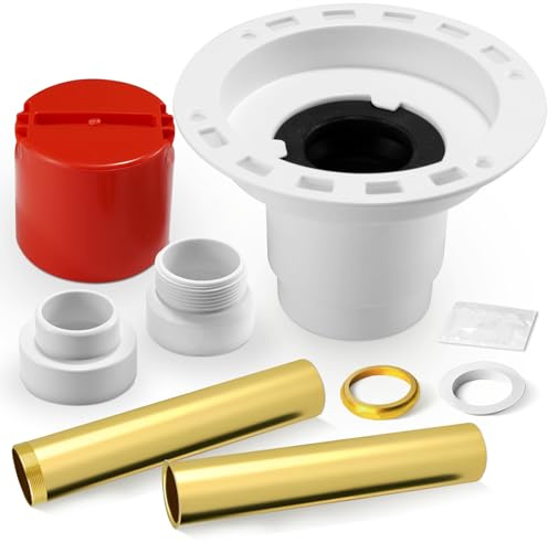 Kit di scarico autoportante per vasca da bagno con adattatore in PVC da 11/2 e tubo in ottone con una varietà di opzioni di installazione, kit di scarico indipendente per tutte le vasche da bagno