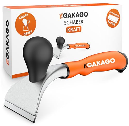 Gakago Grattoir de force - Lame de 65mm de haute qualité en carbure de tungstène durable - Grattoir universel ergonomique & antidérapant pour le bois, le métal, le béton ou la pierre
