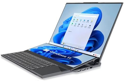 MeekRhynche 16 Inch IPS+14'' HD Touch Dual Screen Laptop Core i7-9750H,32GB DDR4 2TB NVMe,Ultrabook Slim Notebook Computer PC Gamer Win 11pro AC WiFi BT4.2