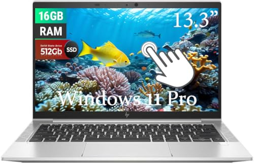 HP EliteBook 830 G8 Touchscreen Laptop Business, 13.3-Inch FHD(1920x1080) Display, Intel Core i7-1185G7 3.0GHz, 16GB RAM, 512GB SSD, US QWERTY Keyboard, Windows 11 Pro (Renewed)