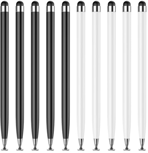 YITIAOXIAOYU 10 PCS Stylus Pen for Touchscreen, Lightweight 2 in 1 Dual-Tip Design, for Drawing, Note-Taking & Gaming, Stylus Pen for iPad, iPhone, Android Tablets Capacitive Touch Screen