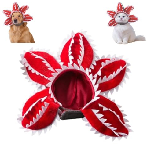 Demogorgon Costume Per Cani,Cappello Per Animali Domestici Demogorgon,Cappello Per Animali Domestici Regolabile Spaventoso Per Halloween, Grazioso Copricapo Fai Da Te Per.