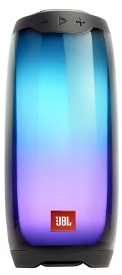 JBL Pulse 4 - Schwarz – Wasserdichter Bluetooth-Lautsprecher mit 360-Grad-Beleuchtung – Bis zu 12 Stunden Akkulaufzeit mit einer Ladung – Kabelloses Musikstreaming