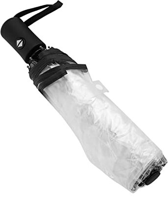 DOACT Clear GolfUmbrella Transparent Large Stick Umbrella Transparent Rain Umbrellas Folding Portable fold Lady Fashion Umbrella(Black)