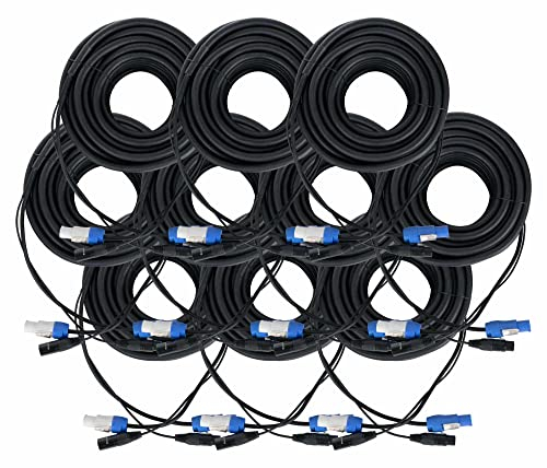 Pronomic Stage PPD-20 Cable Híbrido Powerplug/DMX Set de 10 - Cable combinado para alimentación y señal DMX - Sin enredos al conectar efectos de luz - Longitud: 20 m - Negro