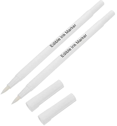 Marqueur alimentaire blanc, 2 marqueurs de coloration alimentaire, stylo de coloration alimentaire recto - verso, stylo décoratif de qualité alimentaire pour les auteurs de nourriture alimentaire