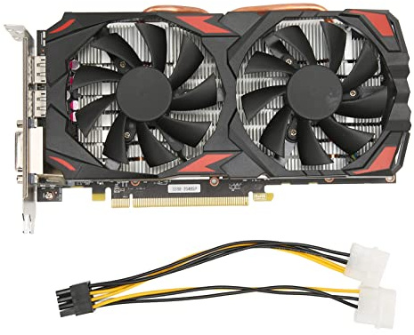 RX 580 Gaming-Grafikkarte, 8 GB GDDR5 256 Bit 4K 1080P Diskrete Grafikkarte, 1284 MHz, PCI Express 3.0, DP, High Definition Multimedia Interface, DVI, mit Zwei Lüftern