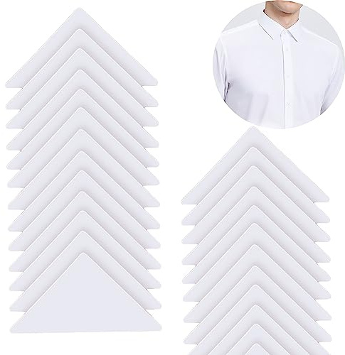100 Pieces Collar Stays for Polo Shirts, No Curl Collar Polo Shirt Collar Stays, Polo Shirt Collar Fixed Great for Any Shirt with CollarSupport Rack Sticker for Men and Women's Dress.