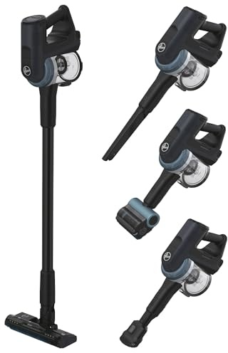 HOOVER Aspiradora Escoba Sin Cable Especial Suelos Duros, 1200 POWERTIME, Alta Potencia, Cepillo Antienredos, Luces LED, Ligera, Ideal Para Rincones, Cepillo Para Mascotas [HF401P]