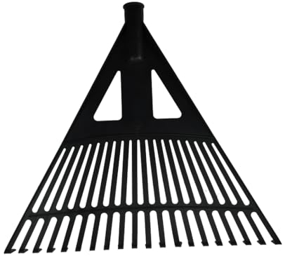 pokm toolsmarket - Gartenrechen, Laubbesen Extra Stark, Schwarz Rechen, Laubrechen Laubfeger aus Kunststoff, 44 cm Breit Harke 20 Zinken