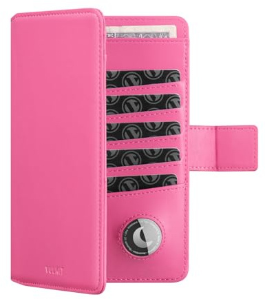 VULKIT Porta Passaporto da Viaggio con Supporto Airtag Portadocumenti da Viaggio Blocco RFID Portafoglio da Viaggio per Uomo o Donna Custodia Passaporto Pelle, Rosa Pesca