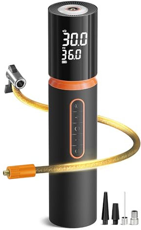 Tragbarer Luftkompressor, Fahrradpumpe, 10000mAh wiederaufladbare Batterie, 150PSI kabelloser Luftkompressor mit LCD-Display, Luftpumpe mit Manometer für Auto, Motorrad, Fahrrad, Ball