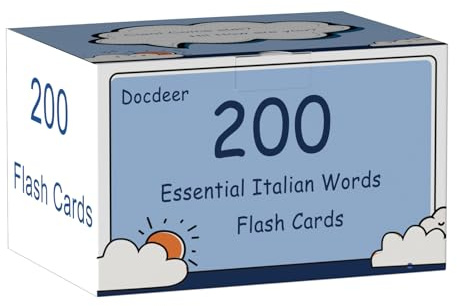 200 Flash card essenziali per vocabolario con parole italiane per principianti adulti | Impara l'italiano per principianti adulti