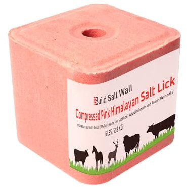 Compressed Pink Himalayan Salt Lick 4 to 5 lbs 100% Natural and Pure Feed Salt Block that Contains Trace Elements and Natural Minerals