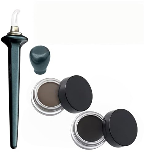 Eye Liner & Makeup Tool,Gel Eyeliners & Eyeliner Brush,Eyeliner cream and Eye Liner Silicone,Waterproof Quick Eye Makeup Tool,Precise & Easy Application,Lasting Smudge-Proof Formula(Black & Brown)