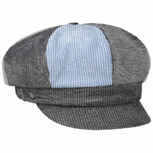 LIERYS Thick Cord Multicolour - Gorro de globo, diseño de Newsboy de Cordcap para mujer, fabricado en Italia, con sombrilla, forro otoño-invierno, otoño, invierno, talla única, gris