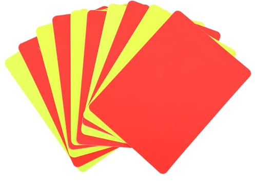 Quilax 10 carte da arbitro di calcio, carta gialla e rossa, per arbitri, per giochi di calcio, eventi sportivi