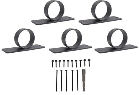 Supports de support de clôture en corde, anneau en acier inoxydable noir, supports de corde, anneau décoratif pour clôture en chanvre, balustrade de pont d'escalier