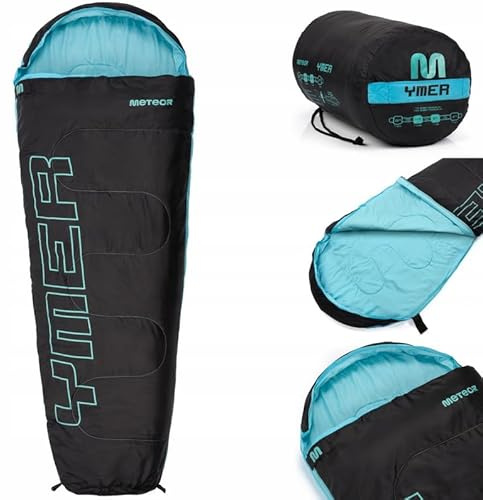 Sacco a Pelo Mummia Ideale per Bambini - Campeggio Viaggio Escursioni Trekking Albergo Treno - leggero Compatto Confortevole con Sacco a Compressione