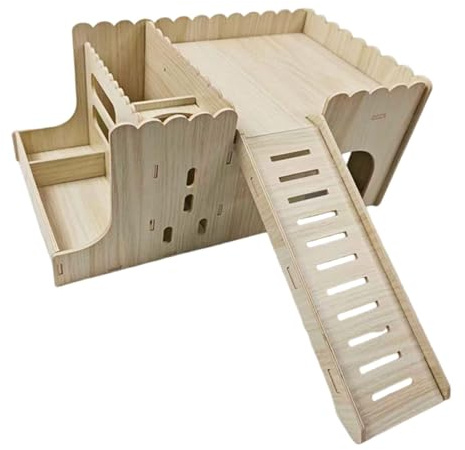 KiBcsLic Maison pour Cobayes, Cachette, Abri, Habitat pour Cobayes, Rats, Hamsters Nains, Gerbilles, Bouilloire sans Tapis