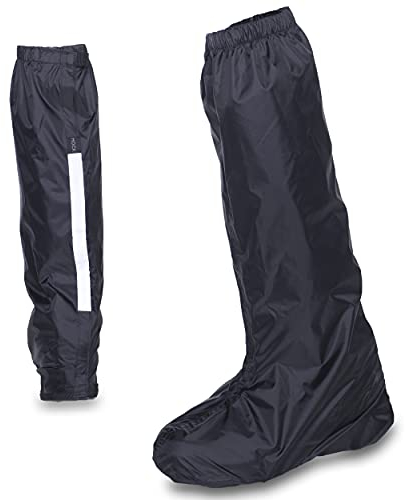 HOCK Unisex Fahrrad Regengamaschen mit Reflektoren - Knielange Gamaschen Überschuhe 100,0% Wasserdicht - Fahrrad Regenschutz für Herren & Damen - XXL