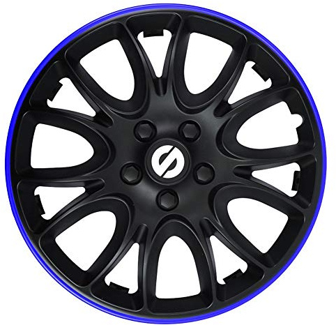 SPARCO SPC1594BKBL Veneto Lot de 2 enjoliveurs Noir/Bleu 15