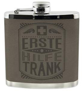 History & Heraldry Echter Kerl Flachmann Erste Hilfe - individuell und personalisiert mit Gravur, Name und Spruch