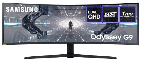 Samsung Odyssey G9 LC49G95TSSRXXU 49 1000R Curved Gaming Monitor - 240hz, 1ms, 1440p QHD, Gsync, QLED, HDMI, Displayport, USB