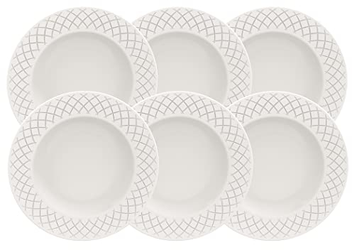 Tramontina - TRAMONTINA- Ensemble 6pcs Assiettes Plates Rondes Porcelaine blanche Ingrid 27cm - Élégance intemporelle, design classique. Parfaites pour toutes les occasions.