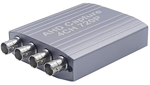 AHD Video Capture Card, 4CH 720P 30FPS Recording USB Output AHD Input Video Recording,Easy Operation, No Driver Needed, Live Streaming