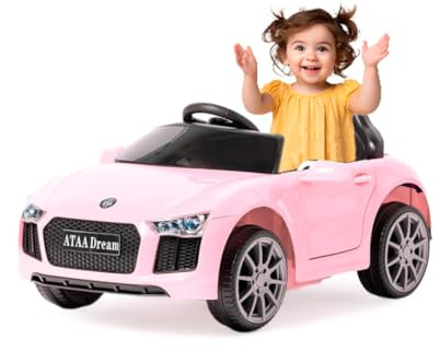 Coche electrico Bebes ATAA Dream Rosa 6V con Marcha adelante y atras claxon Musica preinstalada y Cinturon Seguridad