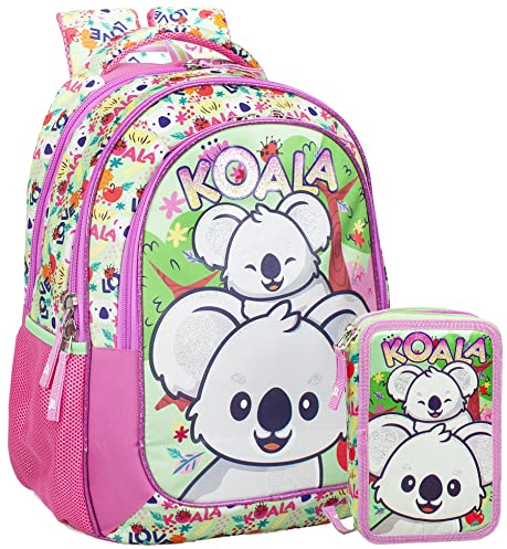 Schoolpack Julian Ross Schulrucksack, Schulranzen, Schultasche, gefülltes Federmäppchen, Polyester, Koala Love