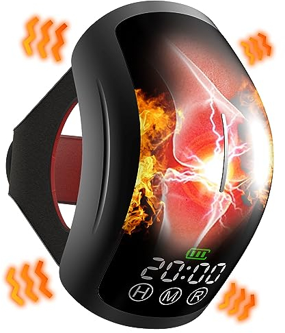 iKeener Kniemassage, wiederaufladbare Touch Screen LED Control Panel intelligente Vibrationsmassage und Infrarot-Laser-Thermotherapie, ergonomisches Design