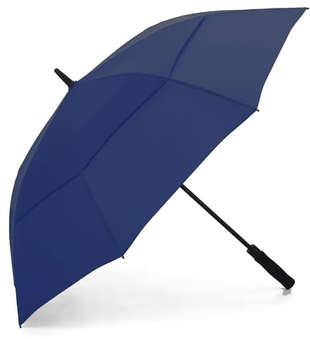 BP SUNNY Parapluie de Golf, 140 cm, Coupe-vent, Protection UV UPF 50+, Ouverture Automatique (Bleu Marine)