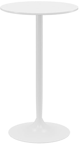 HOMCOM Bartisch Stehtisch Bistrotisch Runder Partytisch Ø60 x 102 cm Tresentisch für Esszimmer, Wohnzimmer, Stahl, Weiß