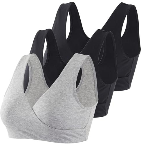 HIHOSSI Umstands- und Still-BHS – Weicher Baumwoll-Schlaf-BH für Schwangerschaft und Stillzeit