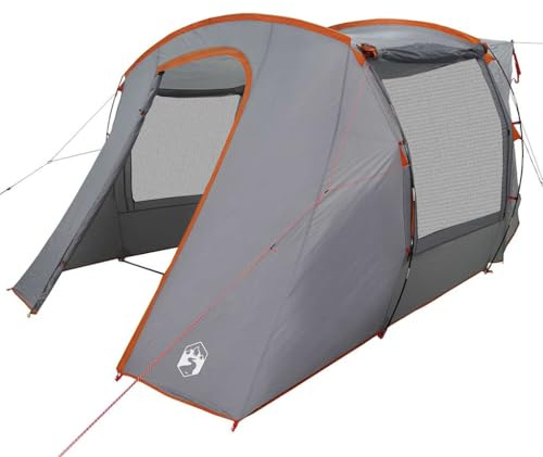 vidaXL Tenda da Campeggio per Auto Grigio e Arancione Impermeabile, Tenda, Tenda da Giardino, Riparo all'aperto, Tenda da Campeggio