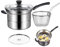 Casserole à pâtes avec panier à tamis – Casserole à pâtes en acier inoxydable avec couvercle de cuisine | Accessoire de cuisine polyvalent pour pâtes, ragoûts