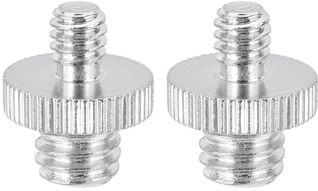 PATIKIL Adattatore Filettato Da 3/8 Maschio A 1/4 Maschio Per Treppiede Fotocamera, 2 Pezzi Adattatore Convertitore Per Microfono Treppiede Monopiede Testa A Sfera Supporto Luce, Argento