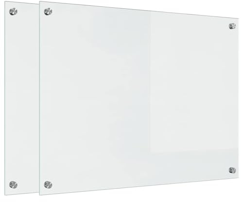 vidaXL Köksskydd 2 st Transparent 80 x 60 cm härdat glas