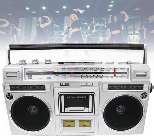 Bärbar Boombox CD-spelare, klassisk retro kassettradio med 4 bandequalizer, U-disk och SD-kortuppspelning, perfekt för familjeresor