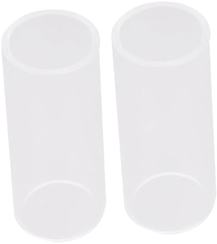 POPETPOP 2pcs Glass Guitar Slides Bottleneck for Acoustic Guitar White Colour with Excellent Intonation and Tonal Voice and Professional Players
