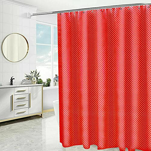 Householdfurnishing Super Quality Waterproof Polyester bathroom Shower Curtains with hook (Red, 180X180cm)